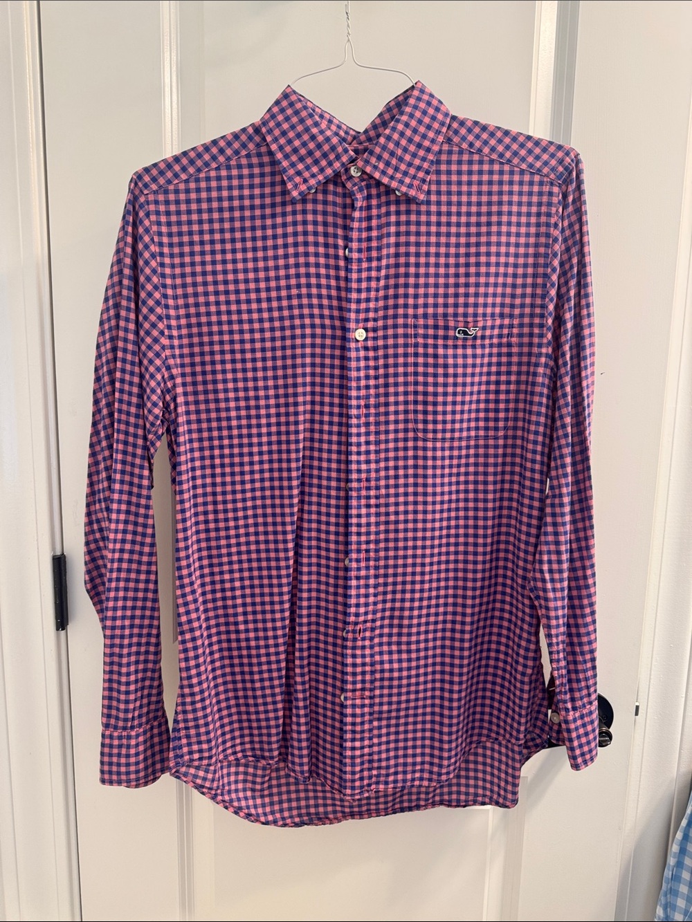 Vineyard Vines Pink and Blue Gingham Button-Up Shirt